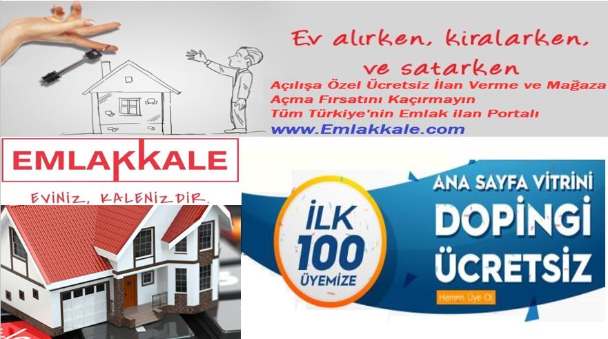 Yeni Nesil Ücretsiz Emlak İlan Sitesi www.Emlakkale.com